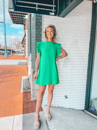 Sucker For You Ruffle Sleeve Dress