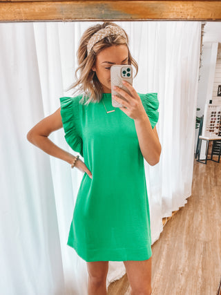 Sucker For You Ruffle Sleeve Dress