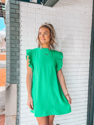 Sucker For You Ruffle Sleeve Dress